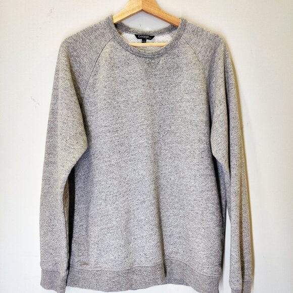 Men's Crewneck Popover Sweatshirt | Gray | George | Medium - Picture 1 of 5